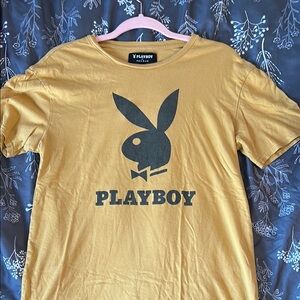 PLAYBOY Yellow Short Sleeve Tee Iconic Design